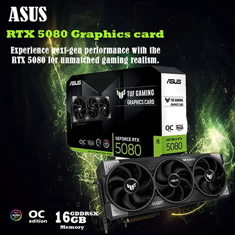 Powerful RTX 5080 GPU poster for computer hardware shops Bur Dubai Dubai