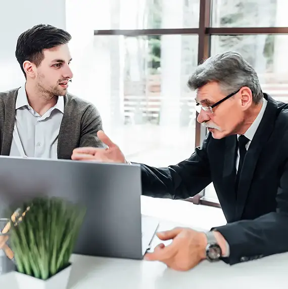 corporate team meeting focused on computer hardware and accessories