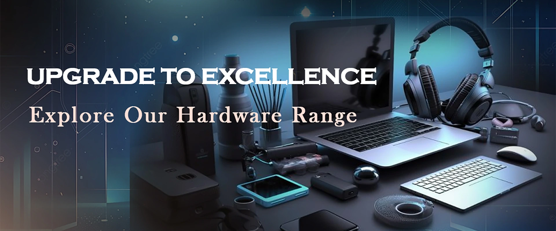 Banner showcasing premium computer hardware and accessories in Bur Dubai